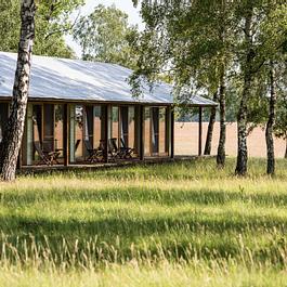 Wogendes Gras vor den Lodge-Zimmern